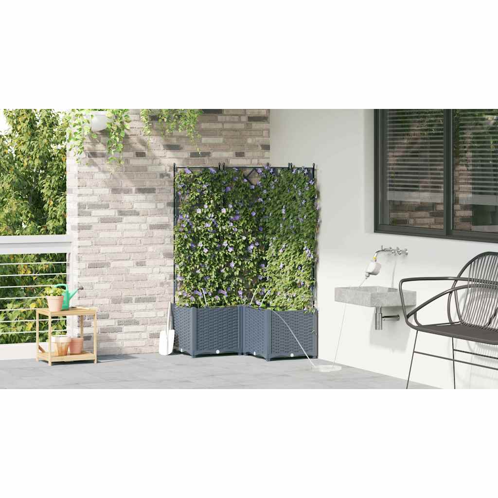 Vasi da giardino Grigio chiaro 80 x 80 x 142 cm Acciaio