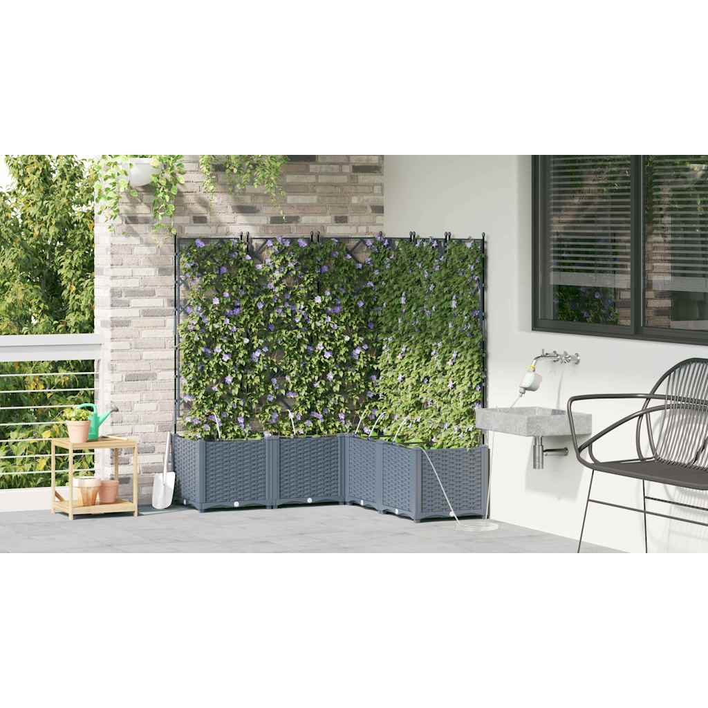 Vasi da giardino Grigio chiaro 120 x 120 x 142 cm Acciaio