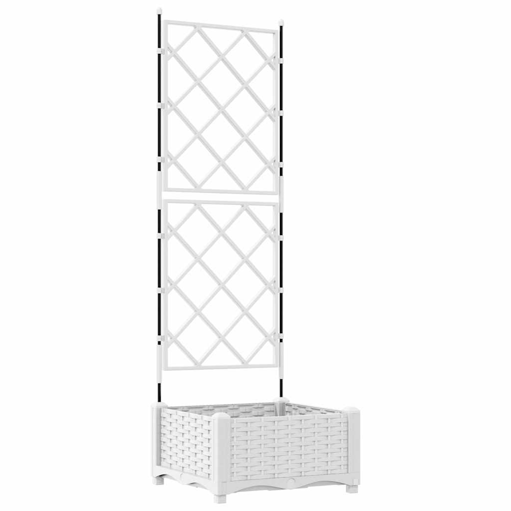 Vaso da Giardino con Trellis Bianco 40 x 40 x 125.5 cm PP