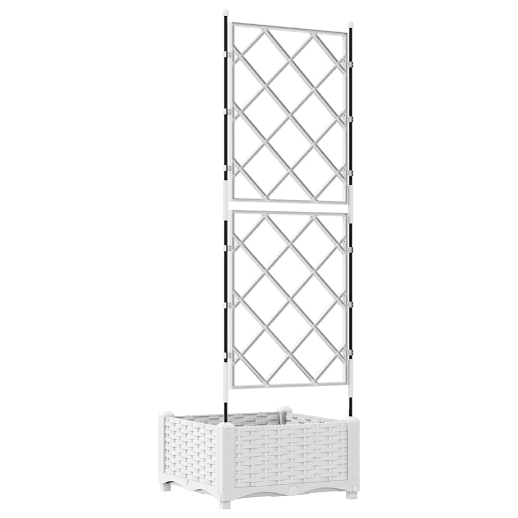 Vaso da Giardino con Trellis Bianco 40 x 40 x 125.5 cm PP