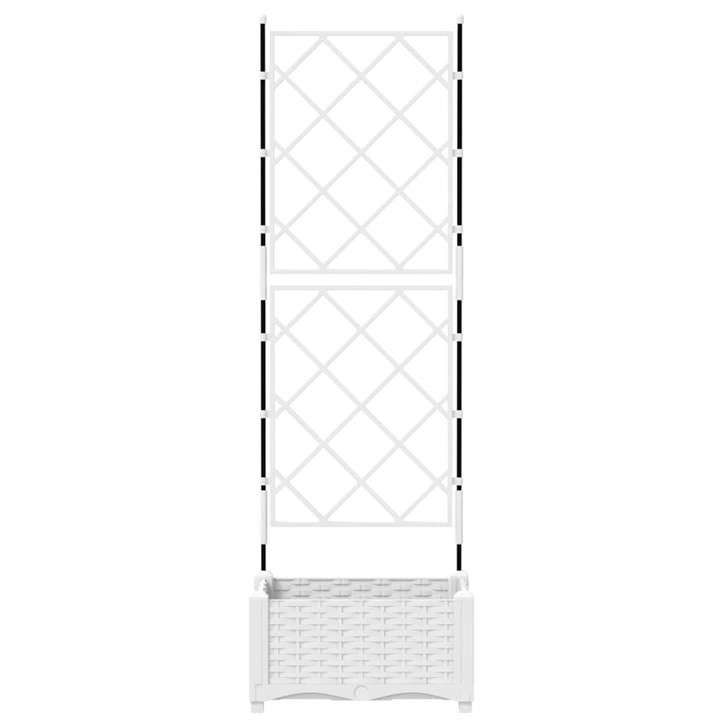Vaso da Giardino con Trellis Bianco 40 x 40 x 125.5 cm PP