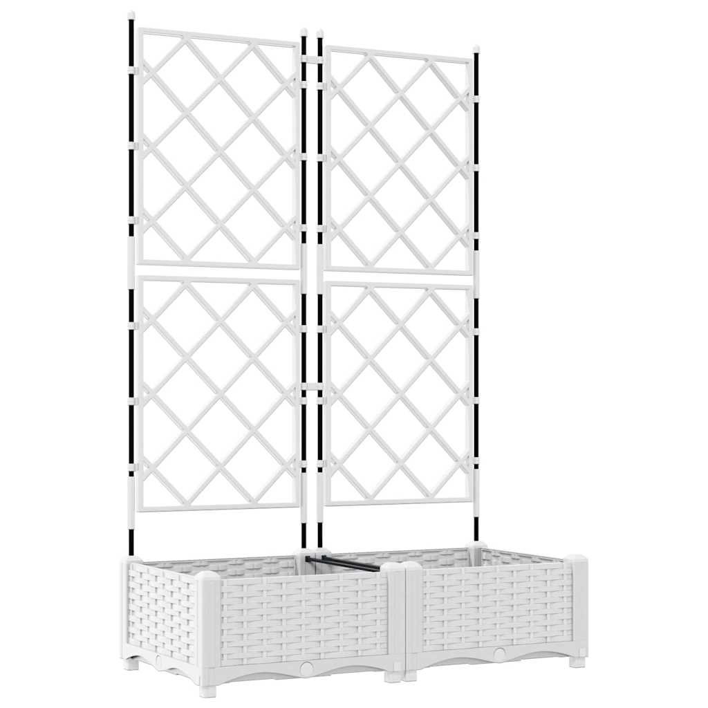 Vaso da Giardino con Trellis Bianco 80 x 40 x 125.5 cm PP