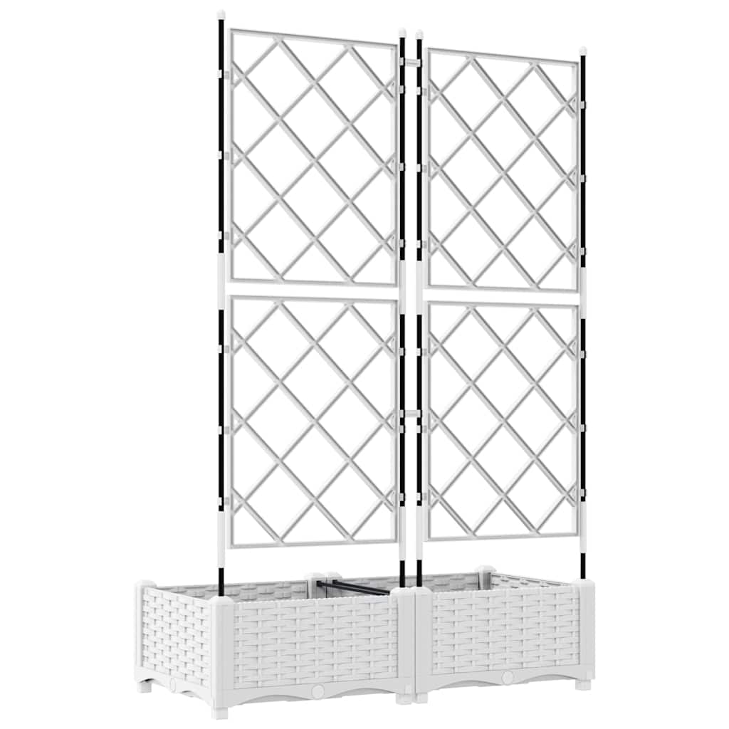 Vaso da Giardino con Trellis Bianco 80 x 40 x 125.5 cm PP