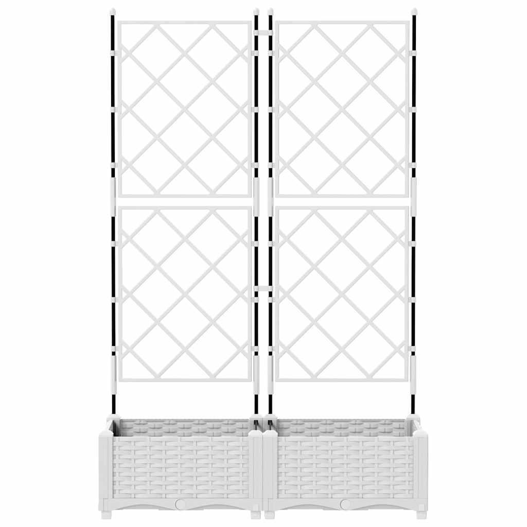 Vaso da Giardino con Trellis Bianco 80 x 40 x 125.5 cm PP