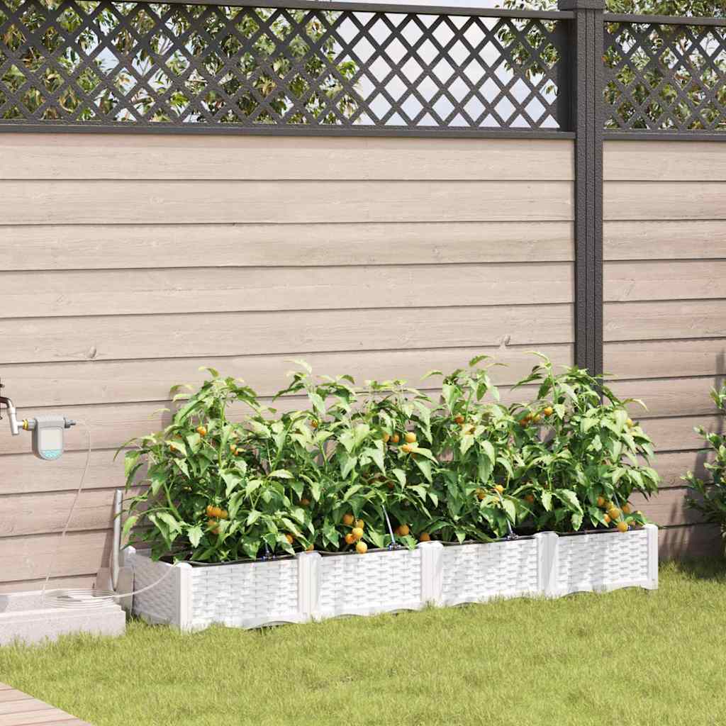 Vasi da giardino Bianco 160 x 40 x 22 cm Acciaio