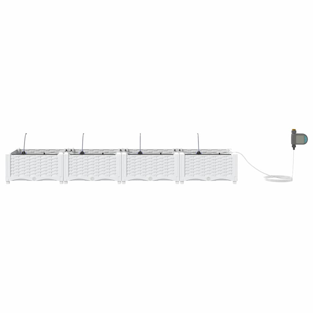 Vasi da giardino Bianco 160 x 40 x 22 cm Acciaio