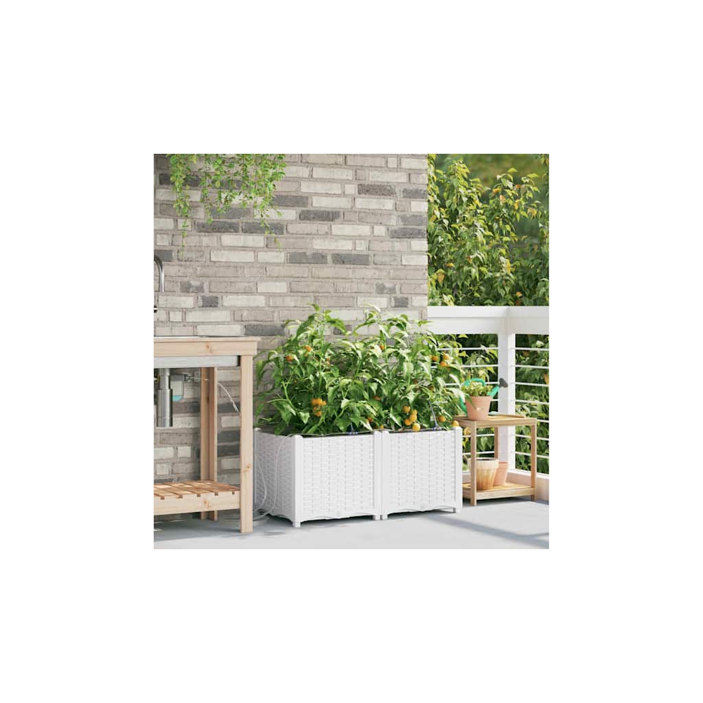 Vasi da giardino Bianco 80 x 40 x 37.5 cm Acciaio