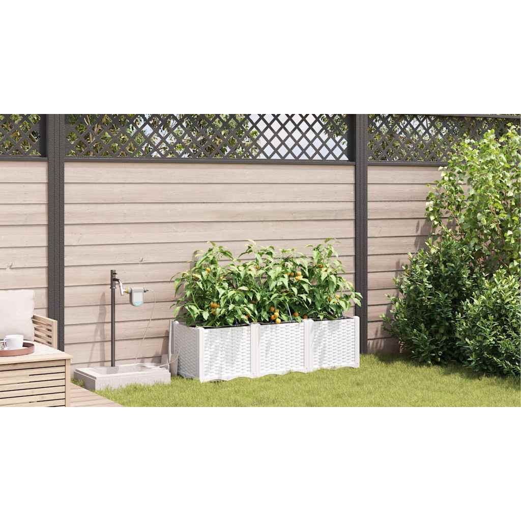 Vasi da giardino Bianco 120 x 40 x 37.5 cm Acciaio