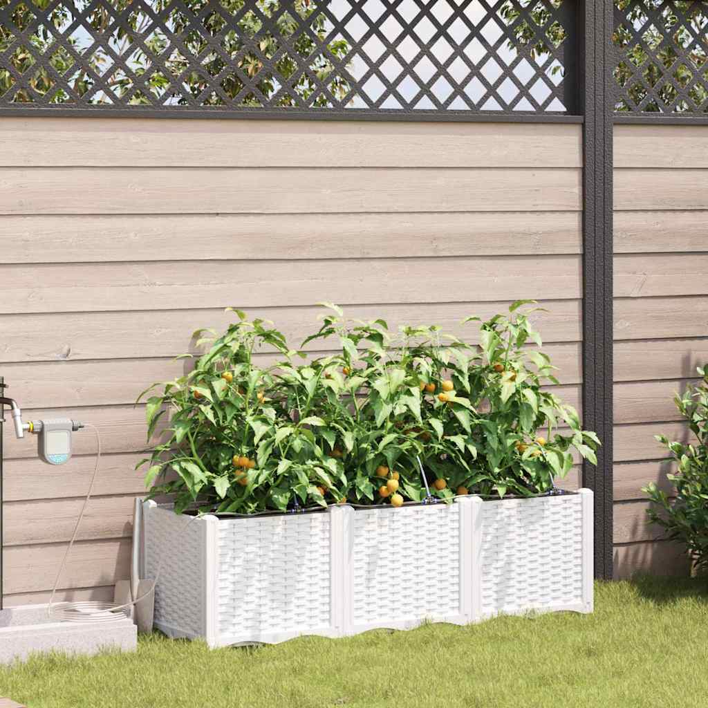 Vasi da giardino Bianco 120 x 40 x 37.5 cm Acciaio