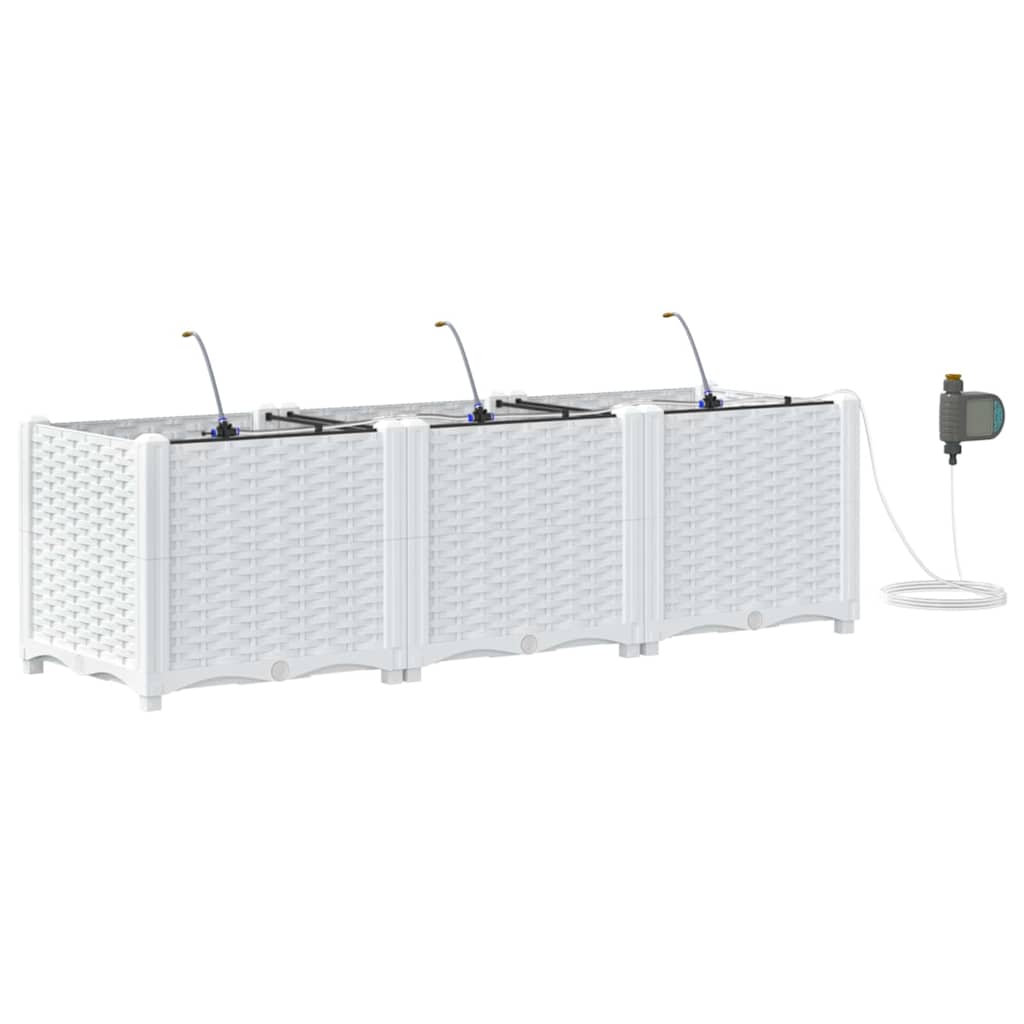 Vasi da giardino Bianco 120 x 40 x 37.5 cm Acciaio