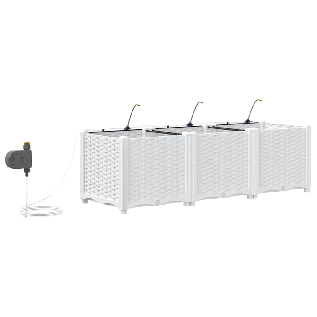 Vasi da giardino Bianco 120 x 40 x 37.5 cm Acciaio