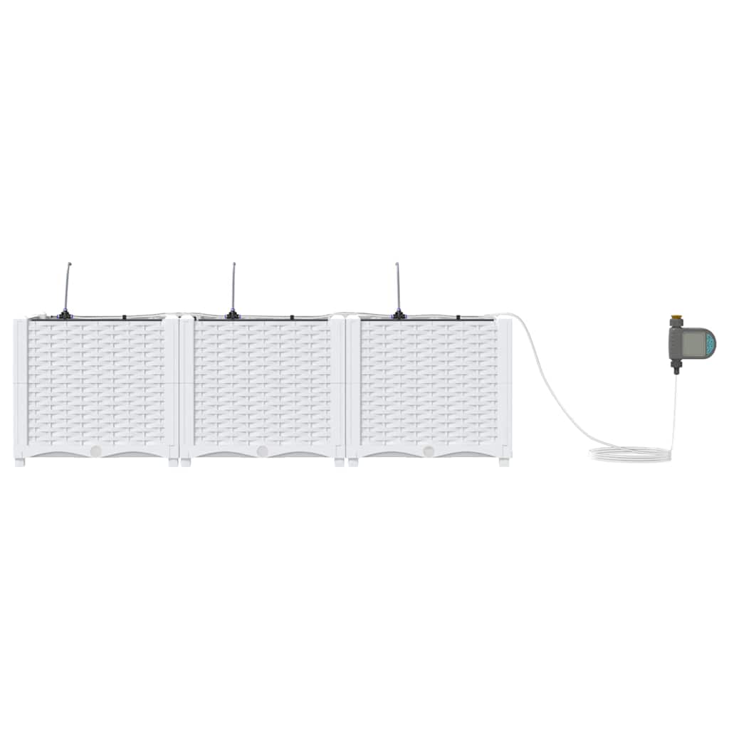Vasi da giardino Bianco 120 x 40 x 37.5 cm Acciaio