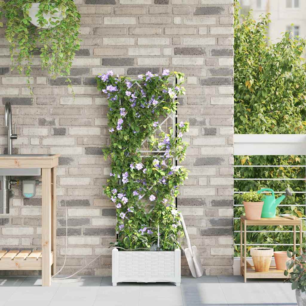 Vasi da giardino Bianco 40 x 40 x 126 cm Acciaio