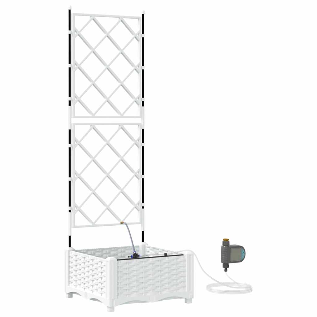 Vasi da giardino Bianco 40 x 40 x 126 cm Acciaio