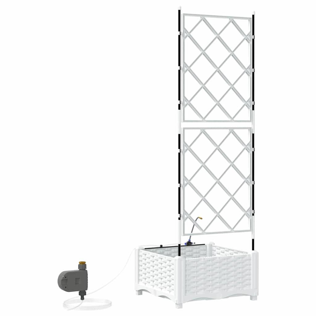 Vasi da giardino Bianco 40 x 40 x 126 cm Acciaio