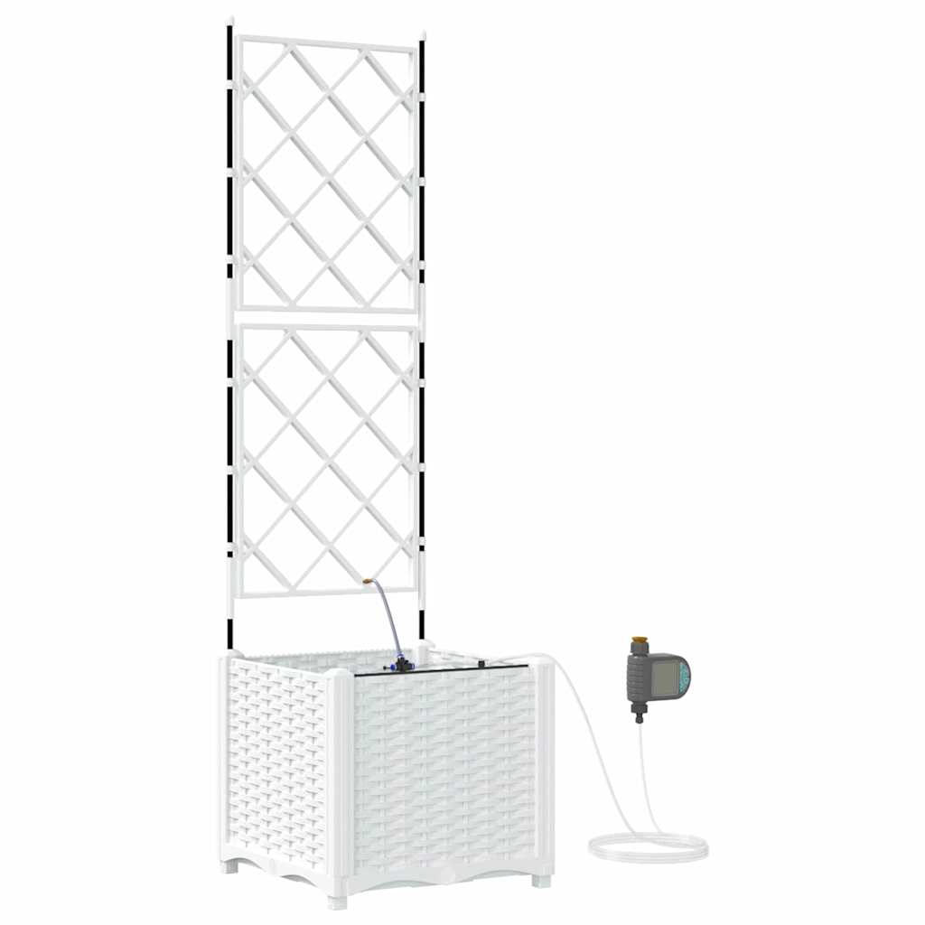Vasi da giardino Bianco 40 x 40 x 142 cm Acciaio