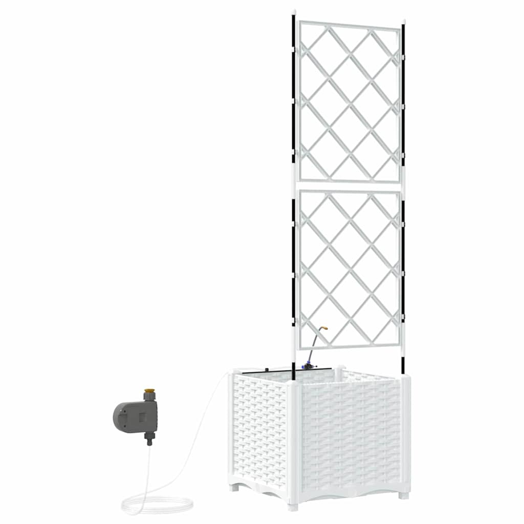 Vasi da giardino Bianco 40 x 40 x 142 cm Acciaio