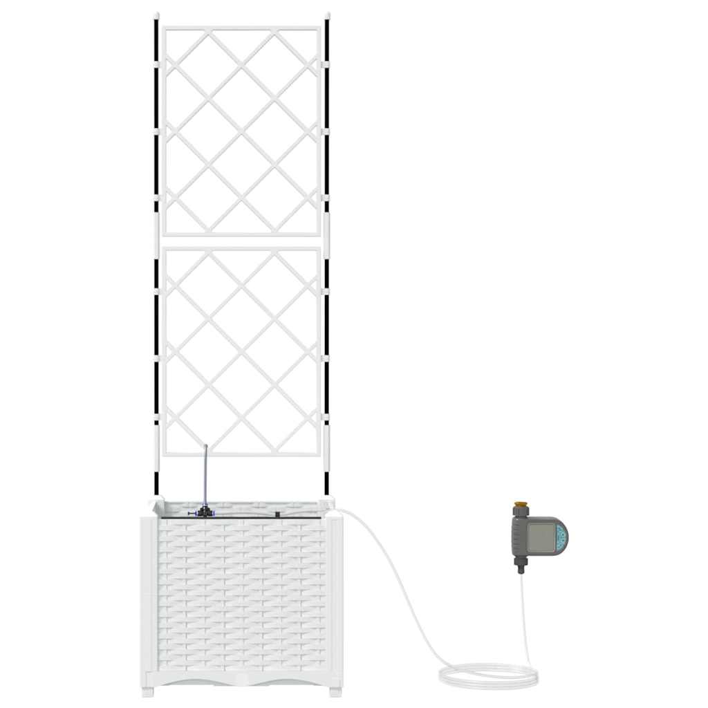 Vasi da giardino Bianco 40 x 40 x 142 cm Acciaio