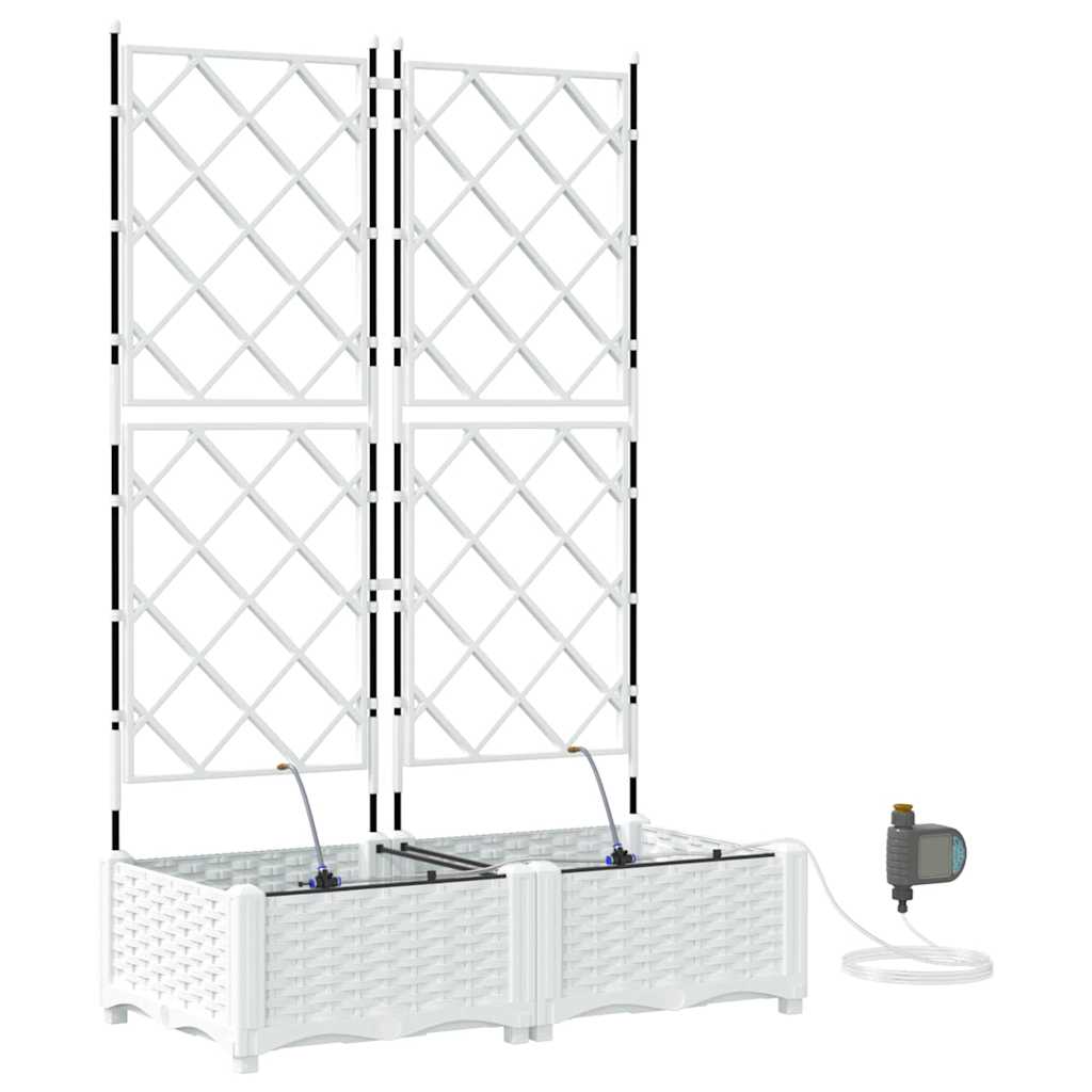Vasi da giardino Bianco 80 x 40 x 126 cm Acciaio
