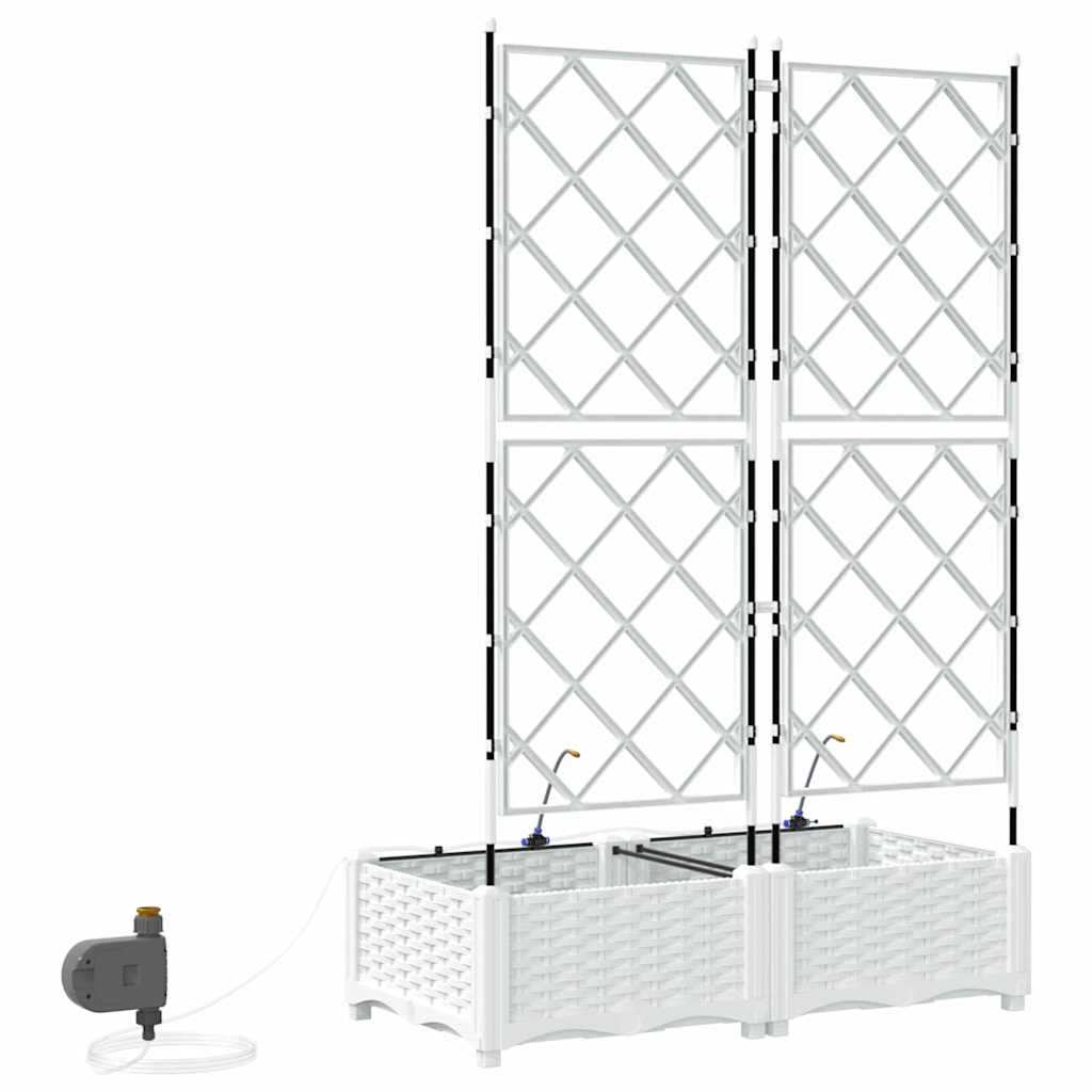 Vasi da giardino Bianco 80 x 40 x 126 cm Acciaio