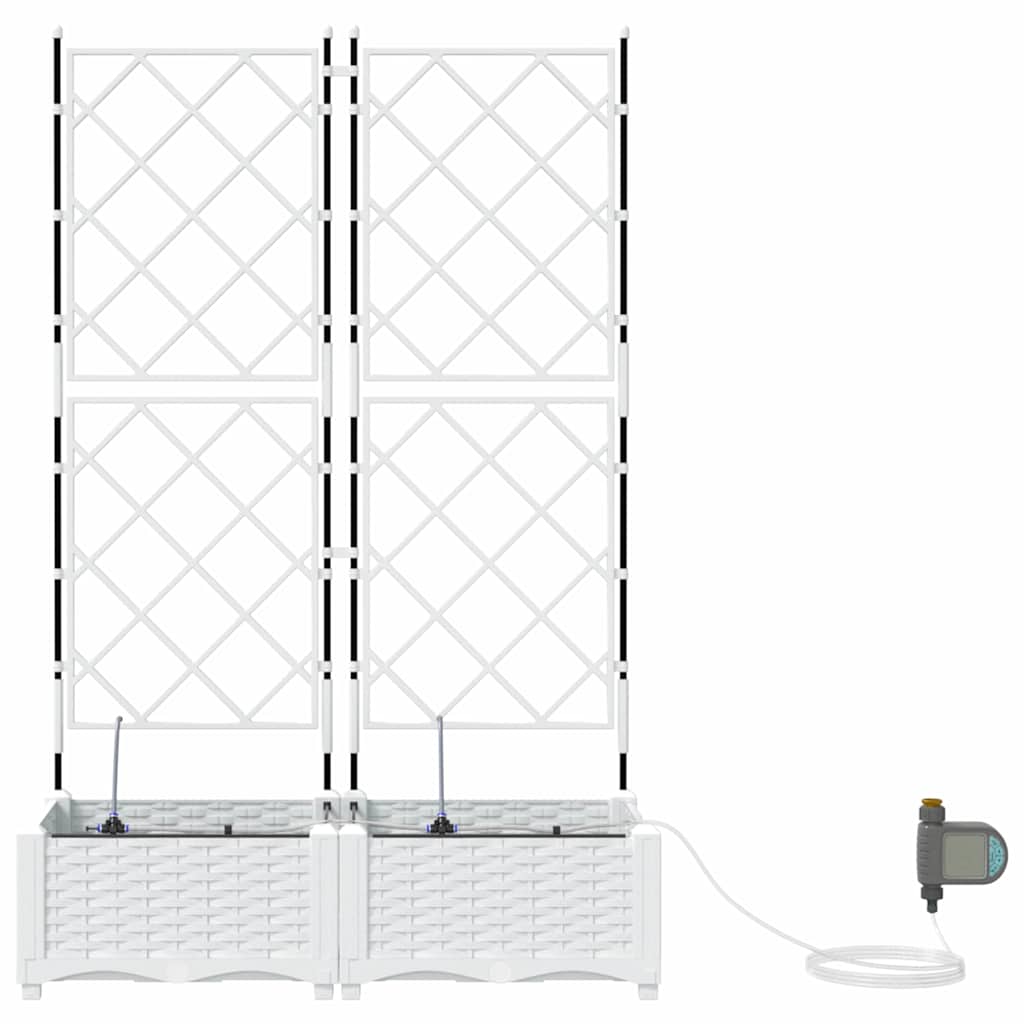 Vasi da giardino Bianco 80 x 40 x 126 cm Acciaio