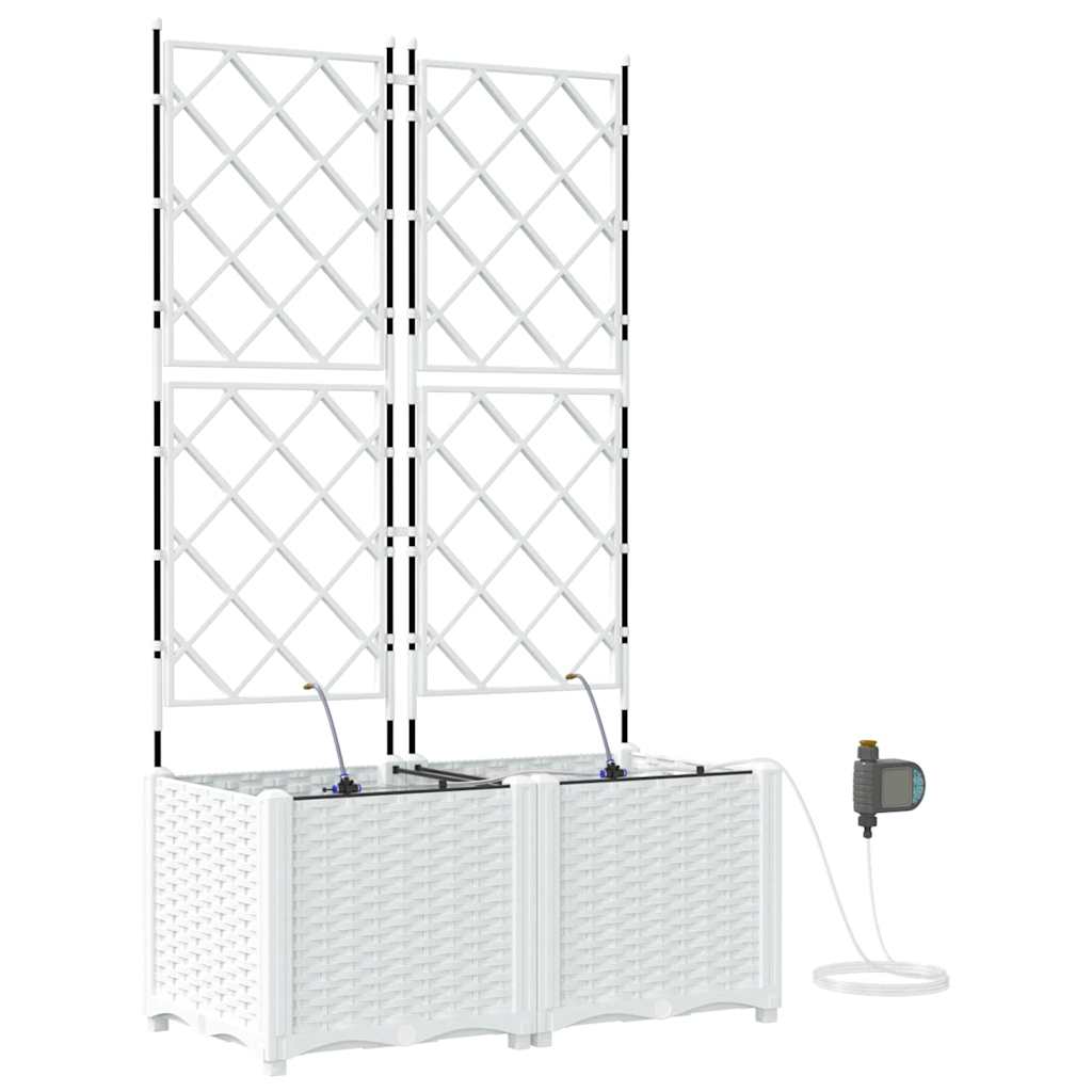 Vasi da giardino Bianco 80 x 40 x 142 cm Acciaio