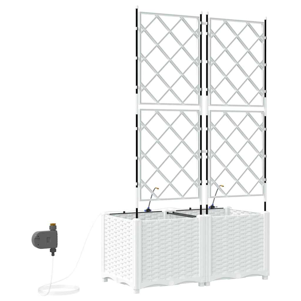 Vasi da giardino Bianco 80 x 40 x 142 cm Acciaio