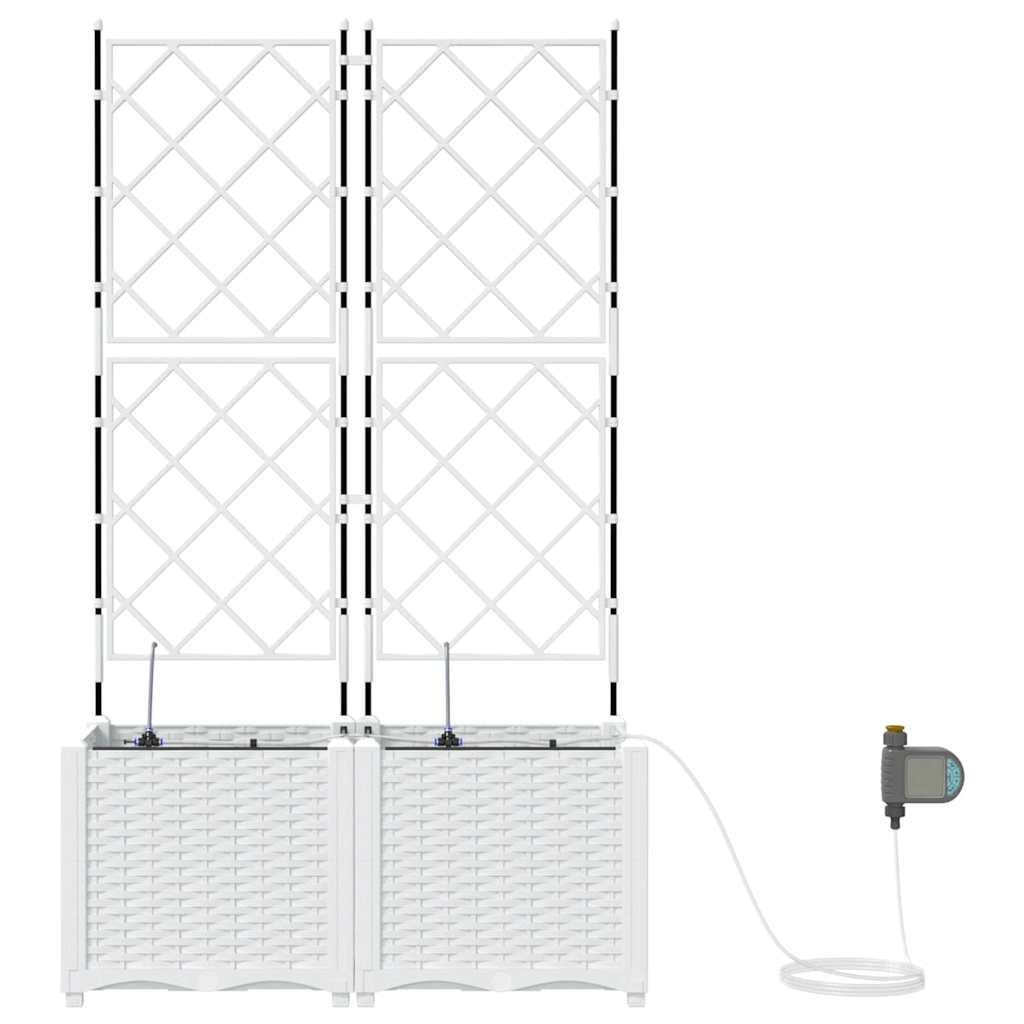 Vasi da giardino Bianco 80 x 40 x 142 cm Acciaio