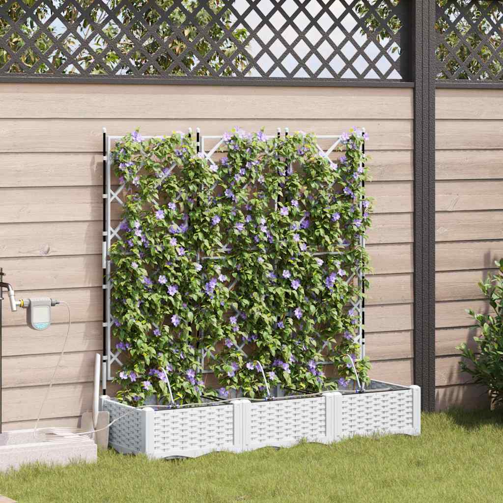 Vasi da giardino Bianco 120 x 40 x 126 cm Acciaio