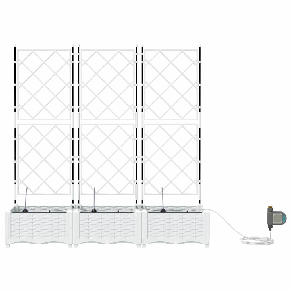 Vasi da giardino Bianco 120 x 40 x 126 cm Acciaio