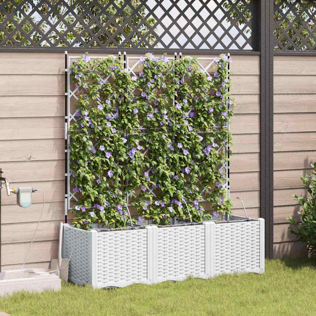 Vasi da giardino Bianco 120 x 40 x 142 cm Acciaio
