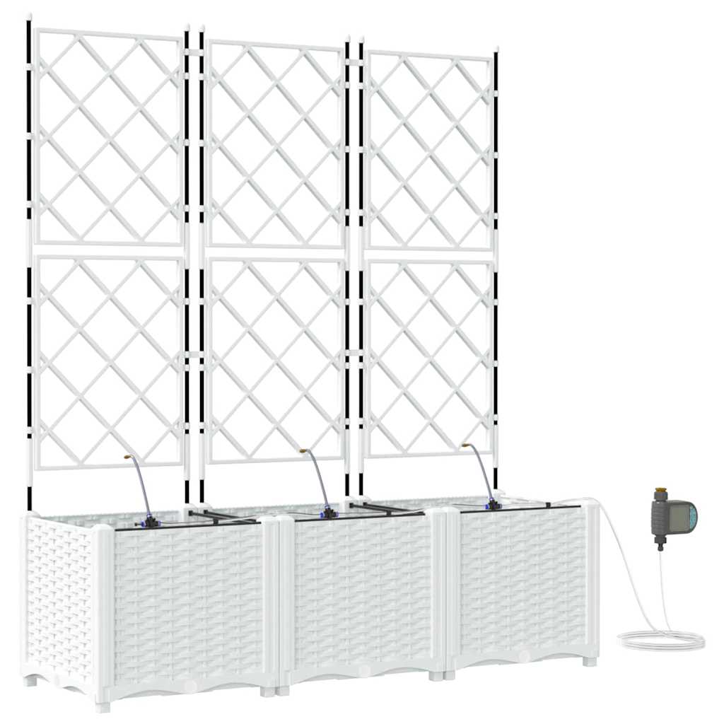 Vasi da giardino Bianco 120 x 40 x 142 cm Acciaio