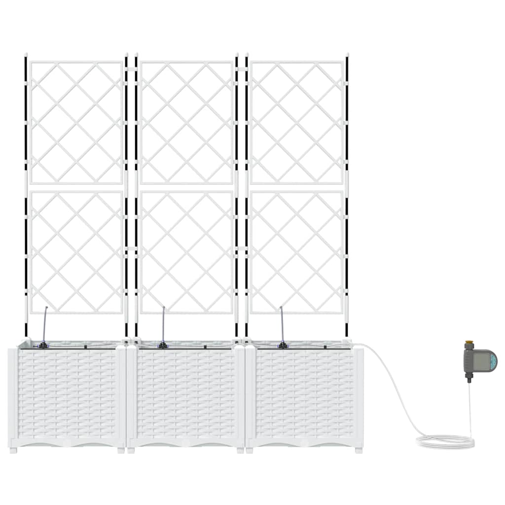Vasi da giardino Bianco 120 x 40 x 142 cm Acciaio