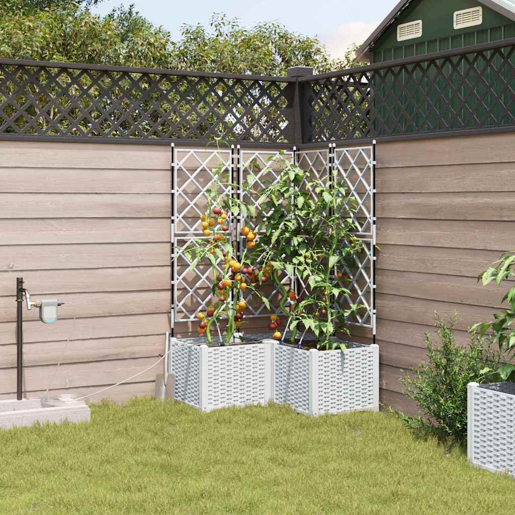 Vasi da giardino Bianco 80 x 80 x 142 cm Acciaio