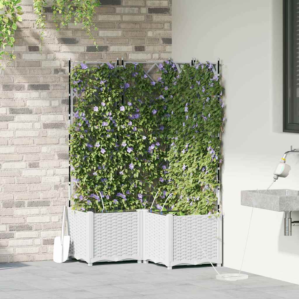 Vasi da giardino Bianco 80 x 80 x 142 cm Acciaio