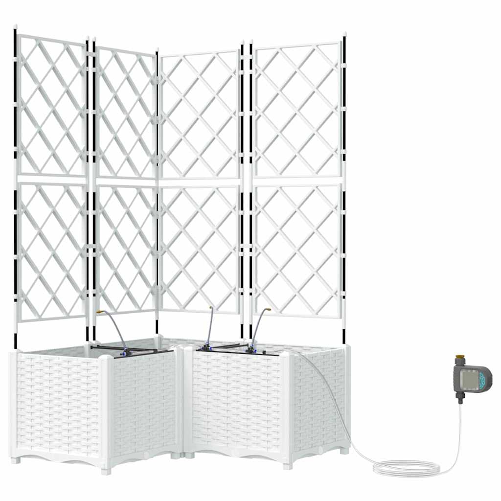 Vasi da giardino Bianco 80 x 80 x 142 cm Acciaio