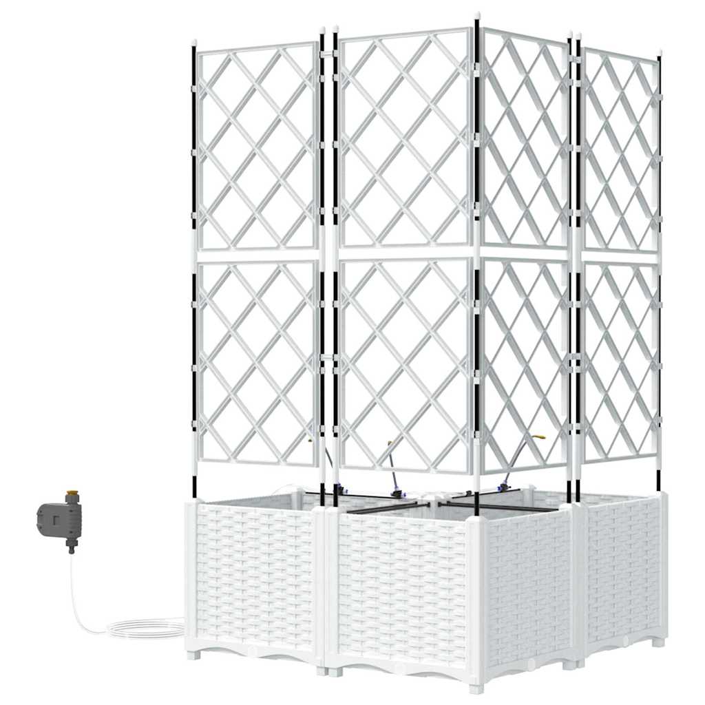 Vasi da giardino Bianco 80 x 80 x 142 cm Acciaio