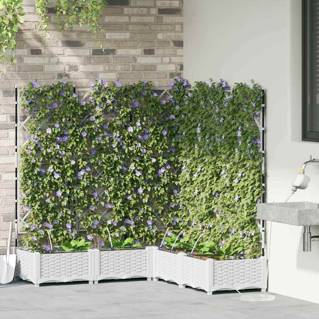 Vasi da giardino Bianco 120 x 120 x 126 cm Acciaio