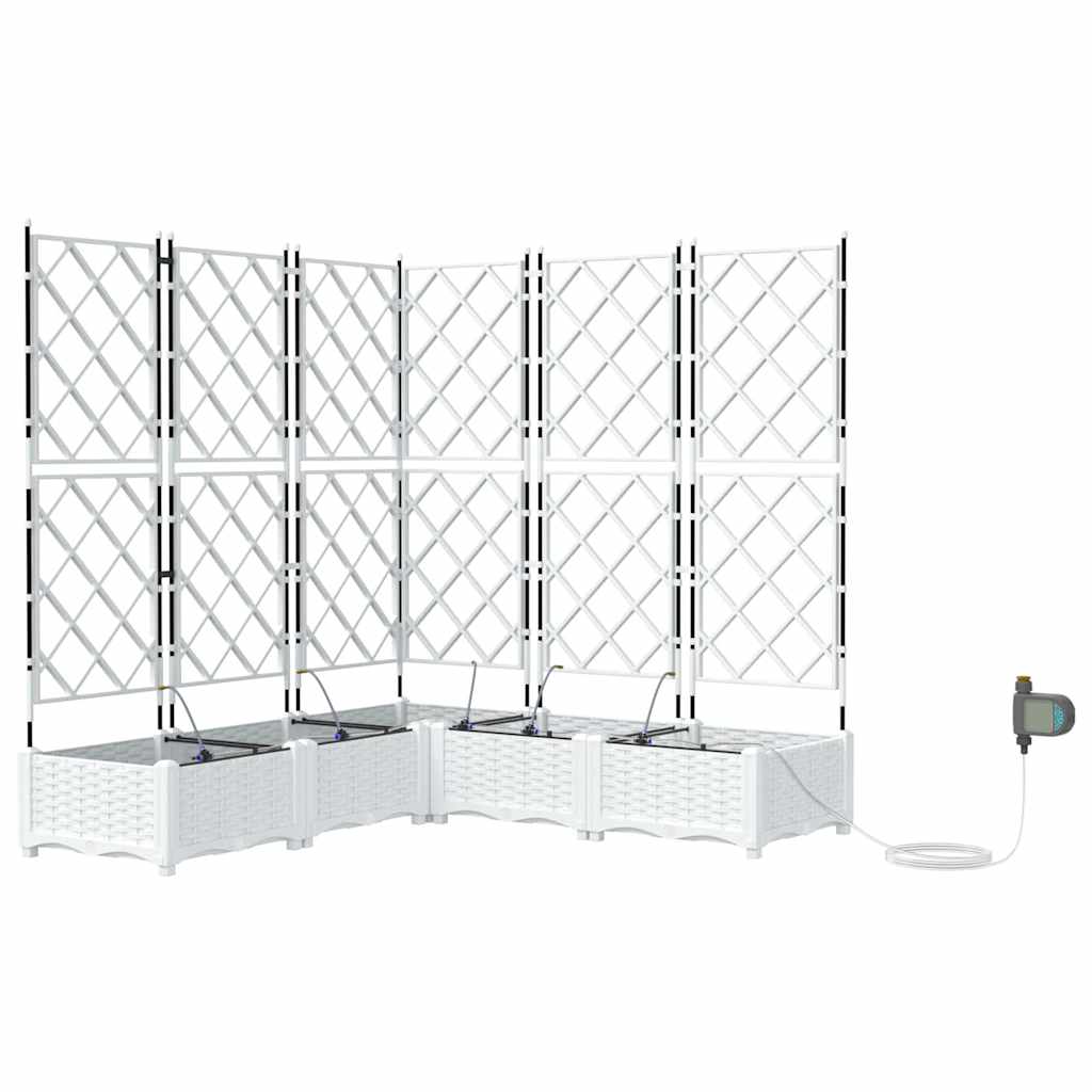 Vasi da giardino Bianco 120 x 120 x 126 cm Acciaio