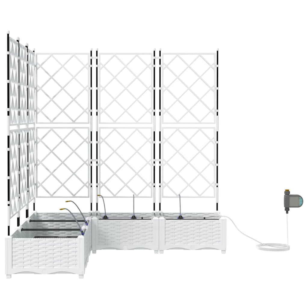Vasi da giardino Bianco 120 x 120 x 126 cm Acciaio