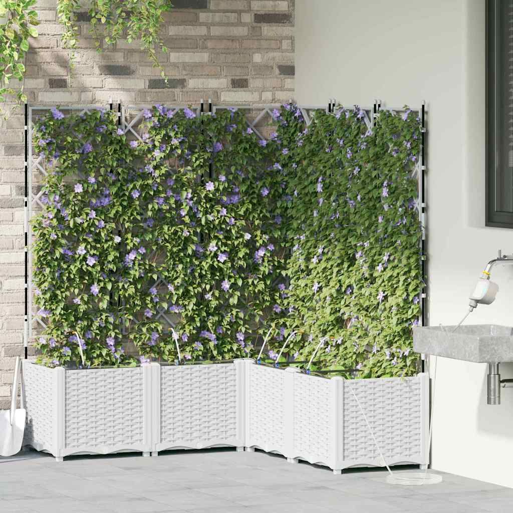 Vasi da giardino Bianco 120 x 120 x 142 cm Acciaio