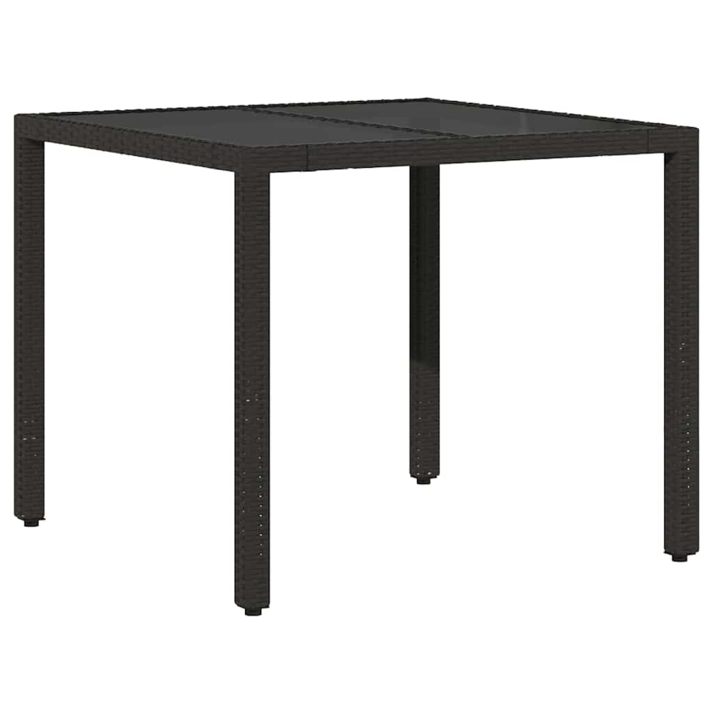 Set da Pranzo per Giardino 5 pcs Nero Poly Rattan