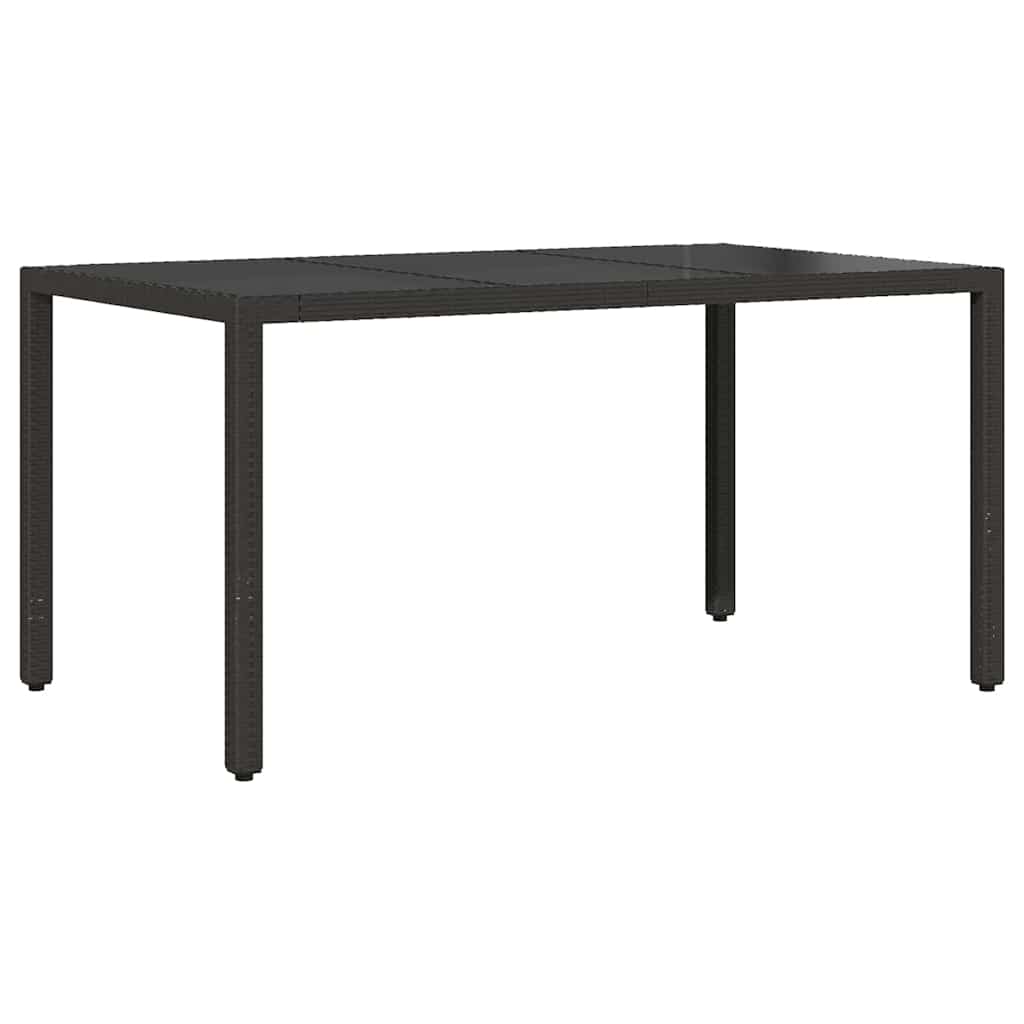 Set da Pranzo per Giardino 5 pcs Nero Poly Rattan