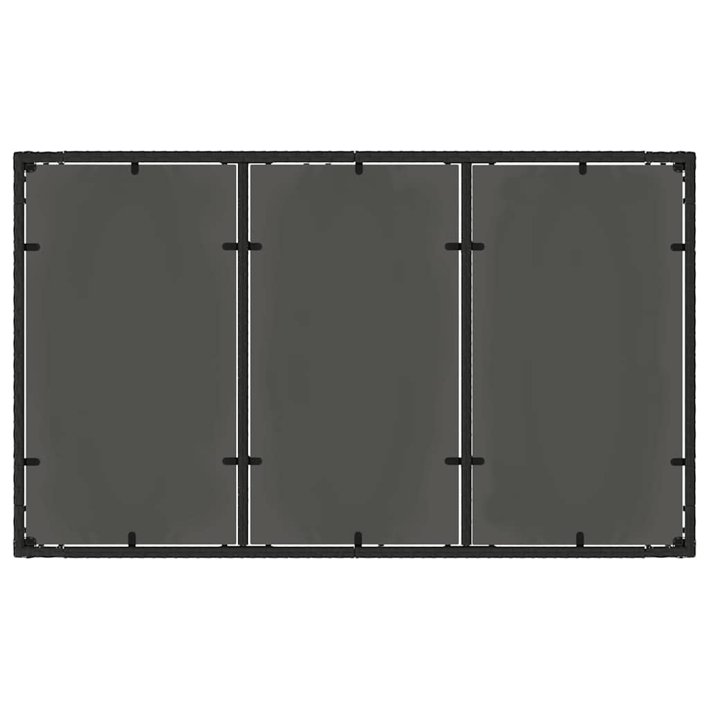 Set da Pranzo per Giardino 5 pcs Nero Poly Rattan