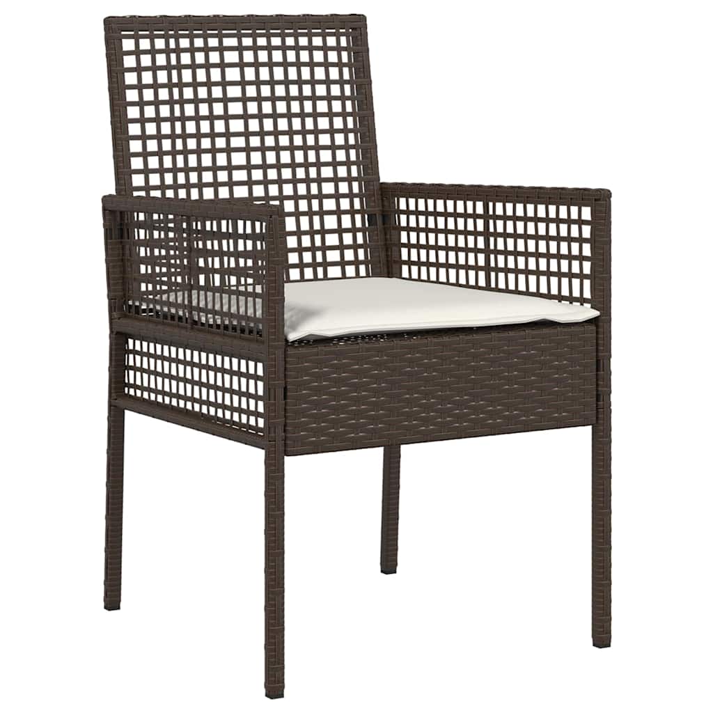 Set da Pranzo per Giardino 3 pcs Marrone Poly Rattan