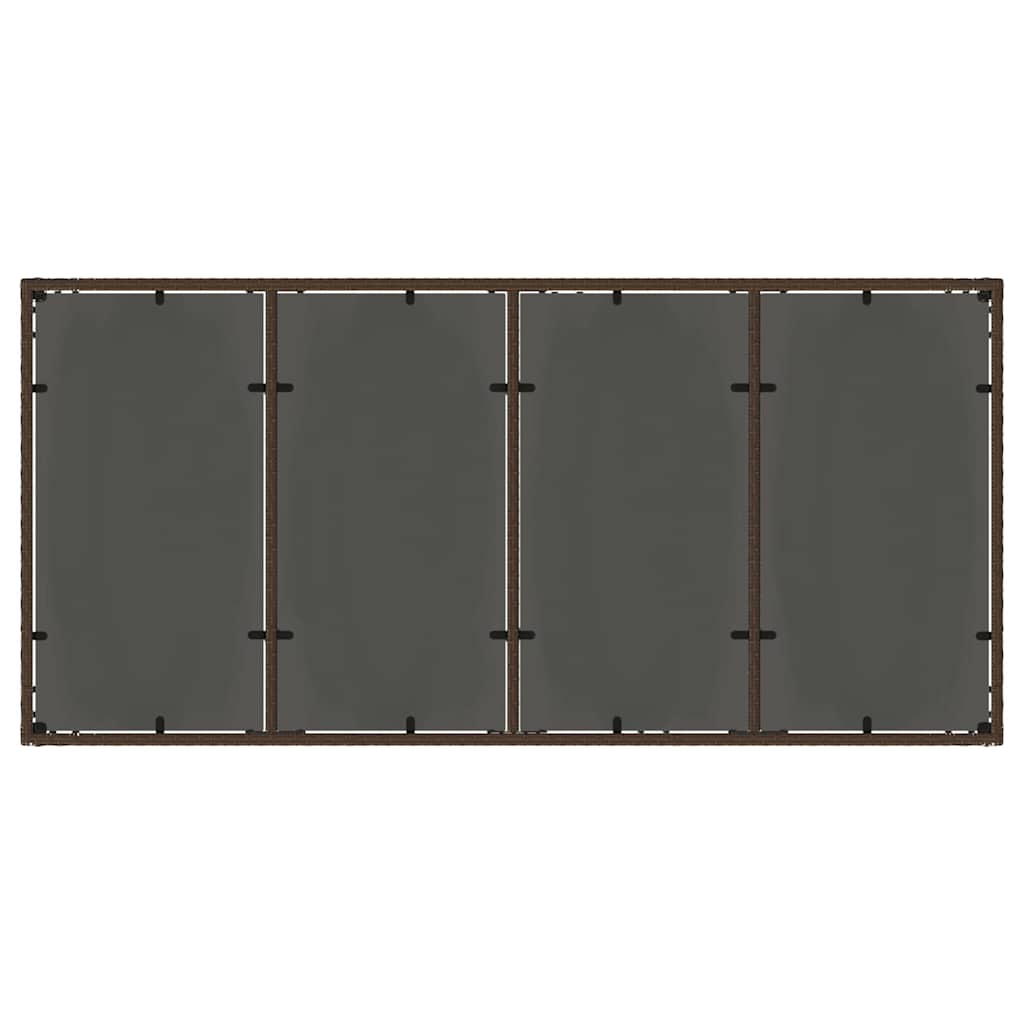 Set da Pranzo per Giardino 9 pcs Marrone Poly Rattan
