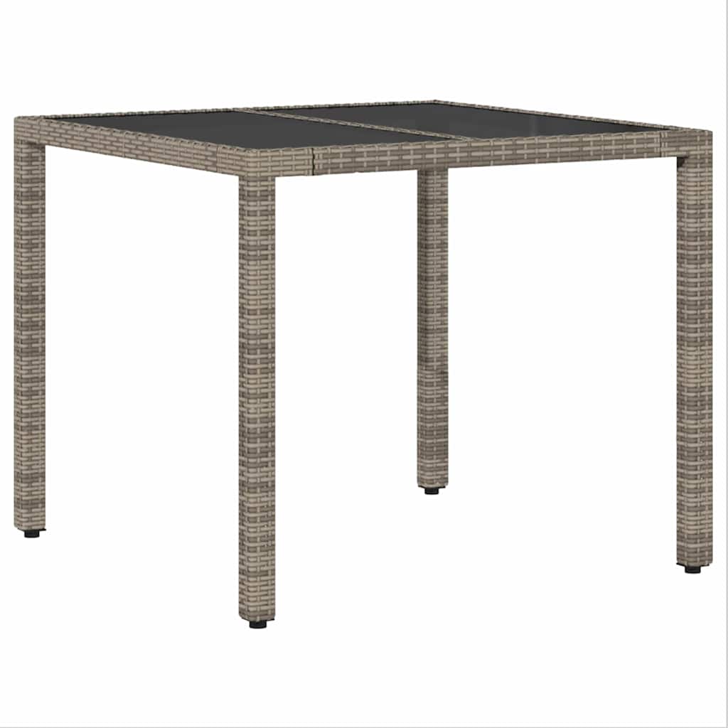 Set da Pranzo per Giardino 3 pcs Grigio Poly Rattan