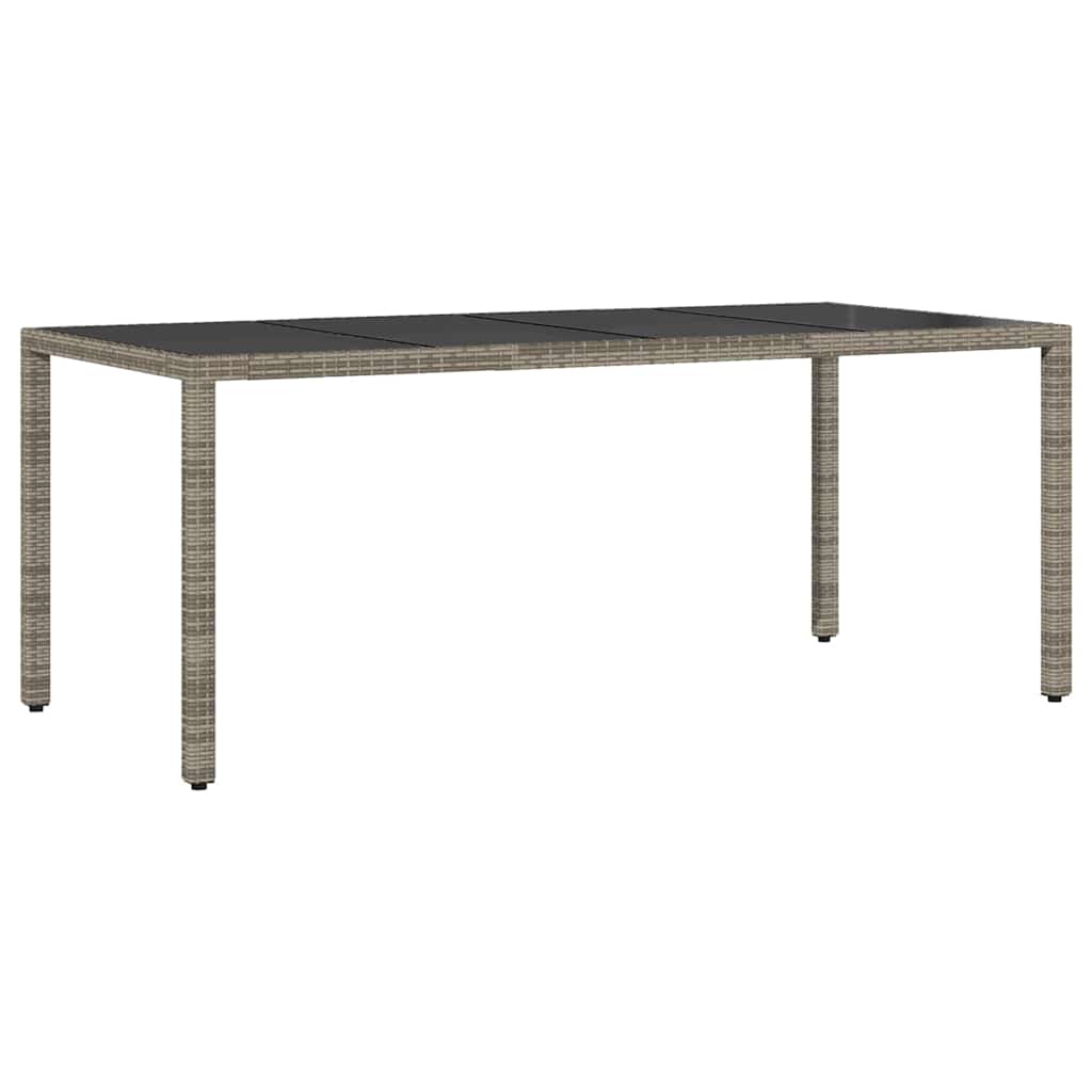 Set da Pranzo per Giardino 9 pcs Grigio Poly Rattan