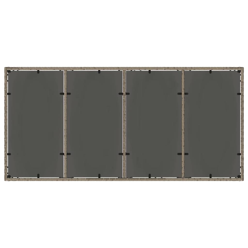 Set da Pranzo per Giardino 9 pcs Grigio Poly Rattan