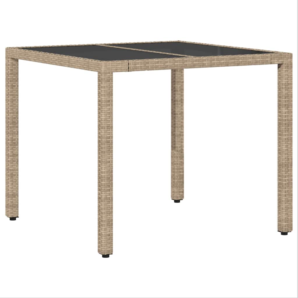 Set da Pranzo per Giardino 5 pcs Beige Poly Rattan